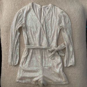Sequin white romper